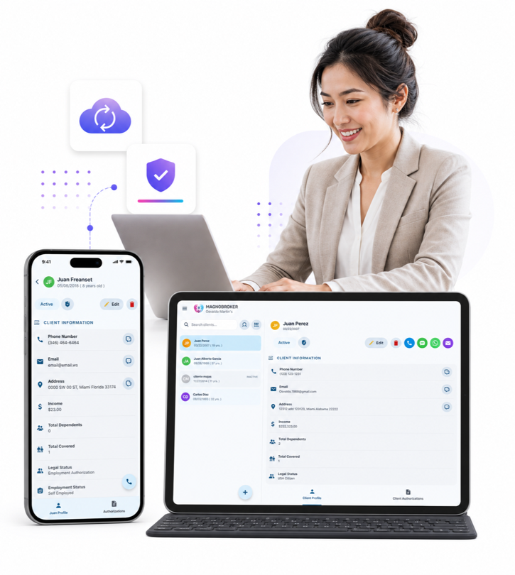 Plataforma web Magnobroker lista para trabajo de escritorio